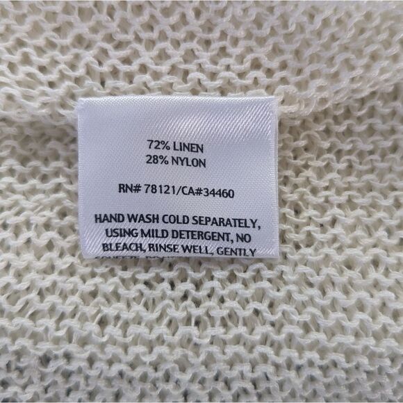 Eileen Fisher White Linen Knit Open Weave sz MD EUC - Picture 9 of 9